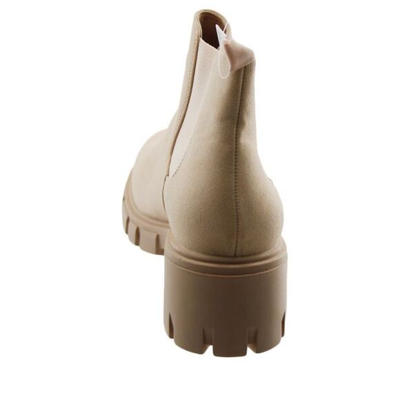 Women Boots Mysoft Women Chelsea‎ Block Heel Boots Size 8.5 Beige - Picture 5 of 8